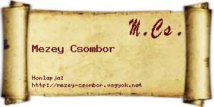 Mezey Csombor névjegykártya